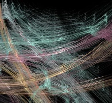 Abstract fractal pattern on black background Illustrazione stock