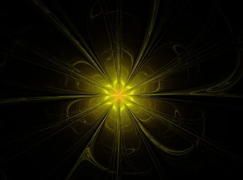 Abstract fractal  pattern on blackbackground Stock Illustration
