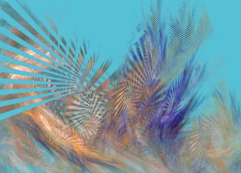 Abstract fractal pattern on blue background Illustrazione stock