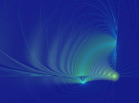 Abstract fractal pattern on blue background Stock Illustration