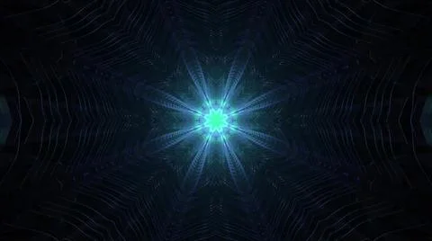 Abstract fractal pattern with blue lights on a dark futuristic background Stock Illustration