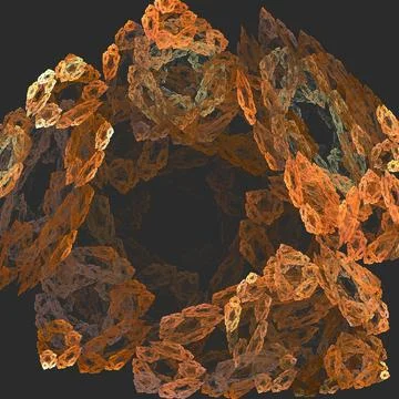 Abstract fractal pattern, Orange chains abstract composition Stock Illustration