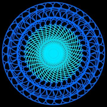 Abstract fractal pattern in the shape of a circular ornament Stock Illustration