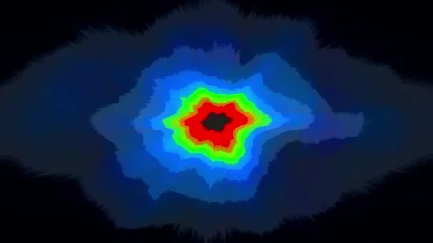 Abstract Fractal Pattern with Vibrant Red Central Focus Stock Footage 338301670