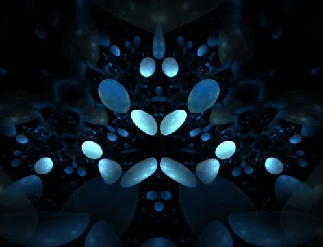 Abstract fractal structure consisting of luminous spheres or bubbles. Eleganc 스톡 일러스트