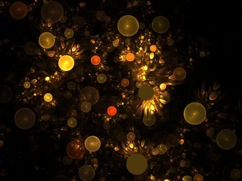 Abstract fractal structure consisting of luminous spheres or bubbles. Eleganc イラスト素材