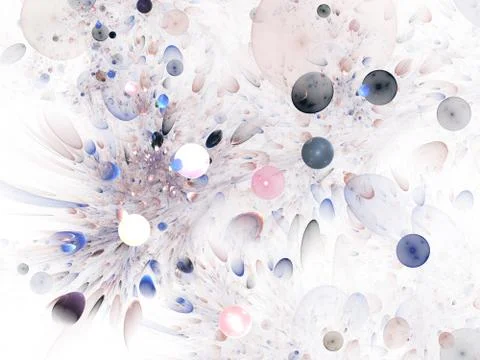 Abstract fractal structure consisting of luminous spheres or bubbles. Eleganc Stock Illustration