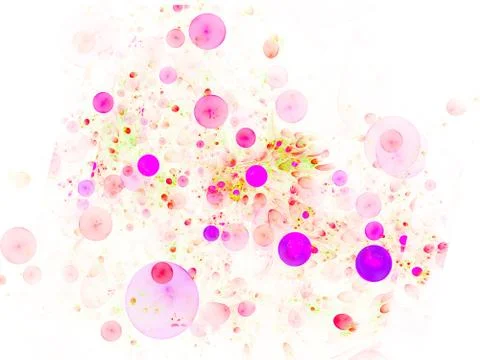 Abstract fractal structure consisting of luminous spheres or bubbles. Eleganc 库存插图