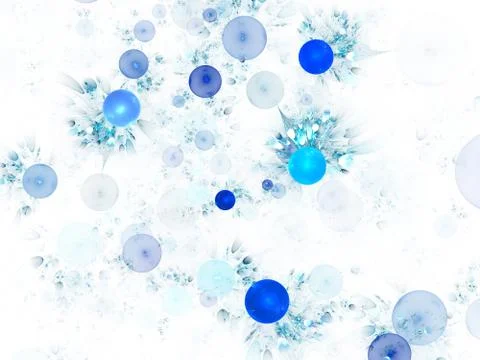 Abstract fractal structure consisting of luminous spheres or bubbles. Eleganc 스톡 일러스트