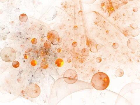 Abstract fractal structure consisting of luminous spheres or bubbles. Eleganc Illustration
