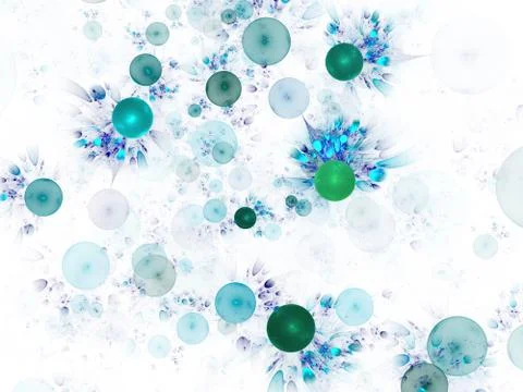 Abstract fractal structure consisting of luminous spheres or bubbles. Eleganc Stock Illustration
