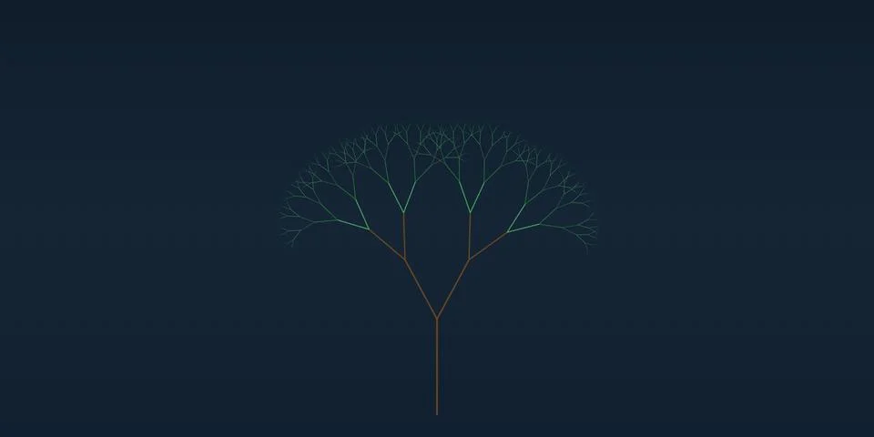Abstract fractal tree pattern with branching lines Stock Illustration