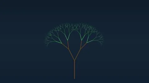 Abstract fractal tree shape with geometric branches 스톡 일러스트