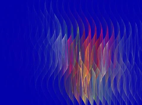 Abstract fractal wave  pattern on blue background Illustrazione stock