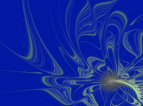 Abstract fractal wave pattern on blue background Illustrazione stock