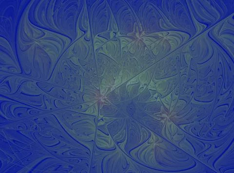 Abstract fractal wave pattern on blue background Illustrazione stock