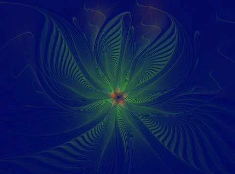 Abstract fractal wave pattern on blue background Illustrazione stock