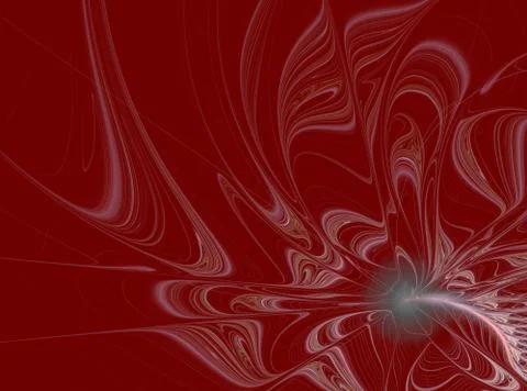Abstract fractal wave pattern on red background Stock Illustration