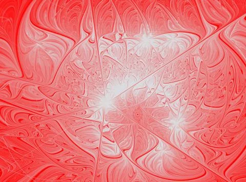 Abstract fractal wave pattern on red background Stockillustratie