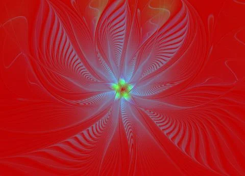 Abstract fractal wave pattern on red background Stockillustratie