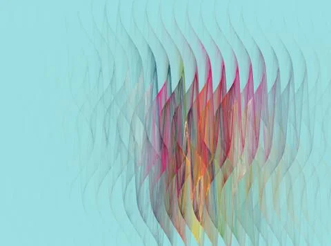 Abstract fractal wave  pattern on turquoise background Illustrazione stock