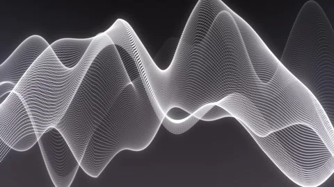 Abstract fractal waves. Abstract glowing white digital particle wave. Stock Footage 308113065