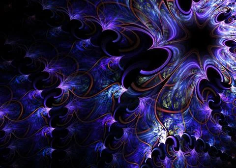 Abstract Fractal Wavy Pattern Background - Fractal Art 스톡 일러스트