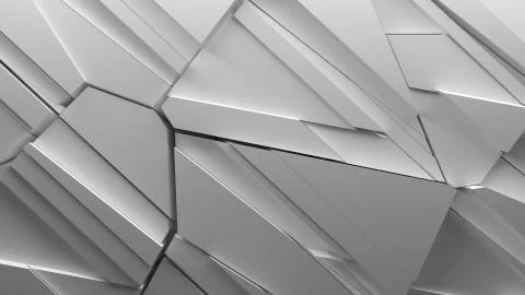Abstract fractured geometry background made of sliced pieces and randomly sha Stock Illustration