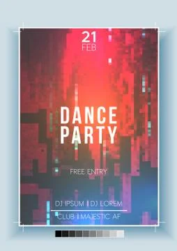 Abstract Fragmented Noisy Pixel Background  Poster, Flyer Template - Vector I Stock Illustration