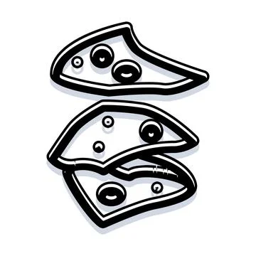 Abstract fragmented shapes creating a geometric outline icon Stock Illustration