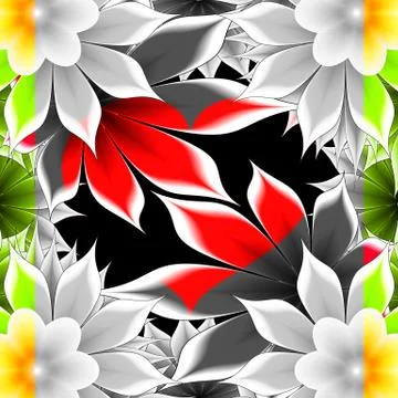 Abstract frame applique flower Stock Illustration