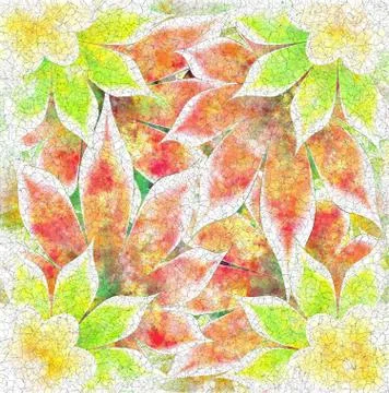 Abstract frame applique flower Stock Illustration