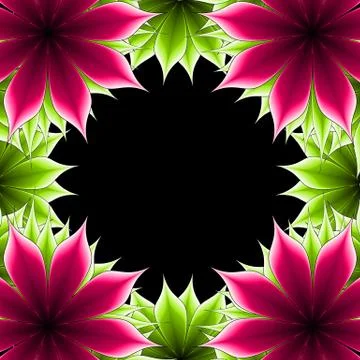 Abstract frame applique flower Stock Illustration
