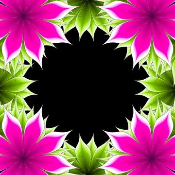 Abstract frame applique flower Stock Illustration