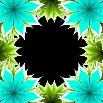 Abstract frame applique flower Stock Illustration