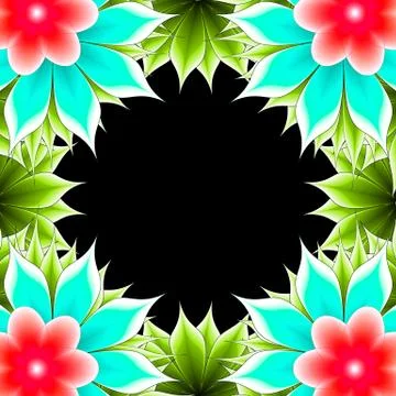 Abstract frame applique flower Stock Illustration