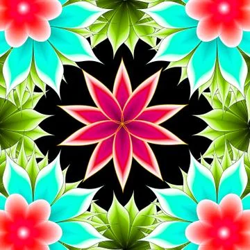 Abstract frame applique flower Stock Illustration