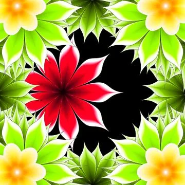 Abstract frame applique flower Stock Illustration