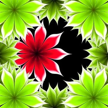Abstract frame applique flower Stock Illustration