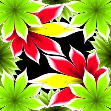 Abstract frame applique flower Stock Illustration