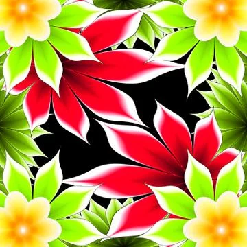 Abstract frame applique flower Stock Illustration