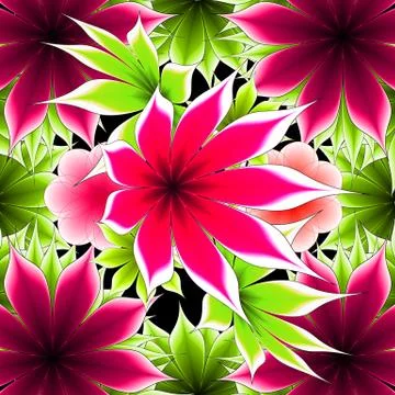 Abstract frame applique flower Stock Illustration