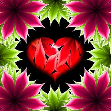 Abstract frame applique flower Stock Illustration