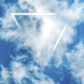 Abstract frame background, design template with copy space. Blue sky with white Stock Photos