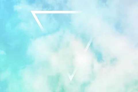 Abstract frame background, design template with copy space. Teal blue sky with Stock Photos