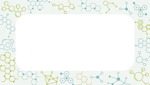 Abstract frame background with molecular structures on white. 스톡 일러스트
