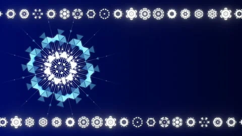 Abstract frame on blue background, loop Stock Footage 142607041