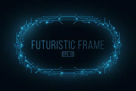 Abstract frame of circuit computer board. Hi-tech and sci-fi. Digital data. H Stock Illustration