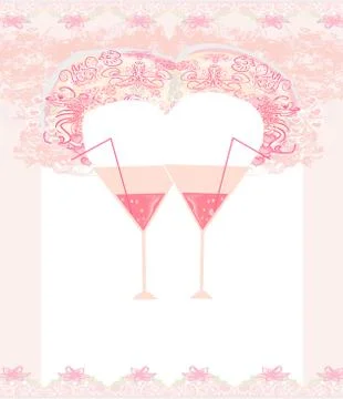Abstract frame design with cocktail. vector illustration Stock Illustration