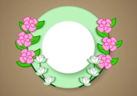 Abstract Frame Flower Design Stock Illustration